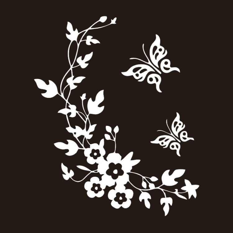 2 PCS Animals Flower Vine Wall Beautification Decoration Stickers, Style: AB-1-043 (White)