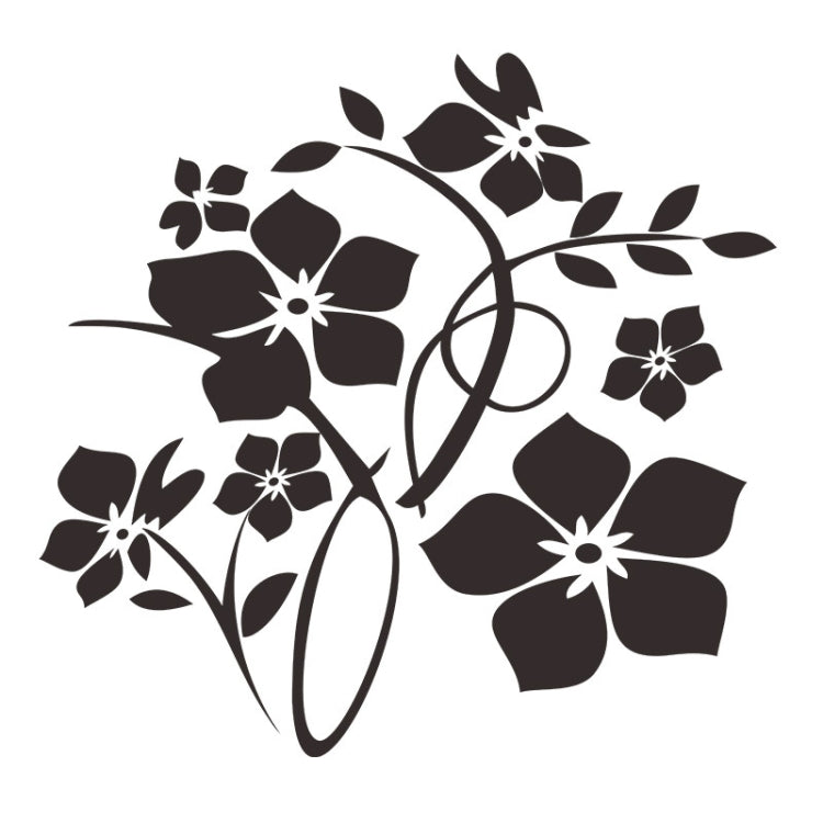 2 PCS Animals Flower Vine Wall Beautification Decoration Stickers, Style: AB-1-049 (Black)