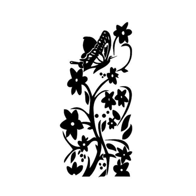 2 PCS Animals Flower Vine Wall Beautification Decoration Stickers, Style: AB-1-063 (Black)