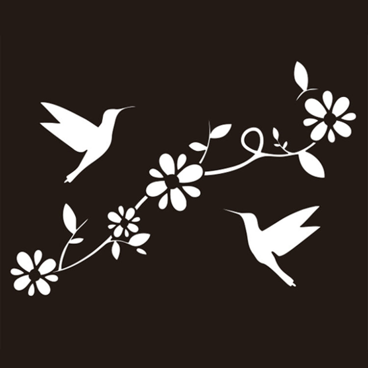 2 PCS Animals Flower Vine Wall Beautification Decoration Stickers, Style: AB-1-066 (White)