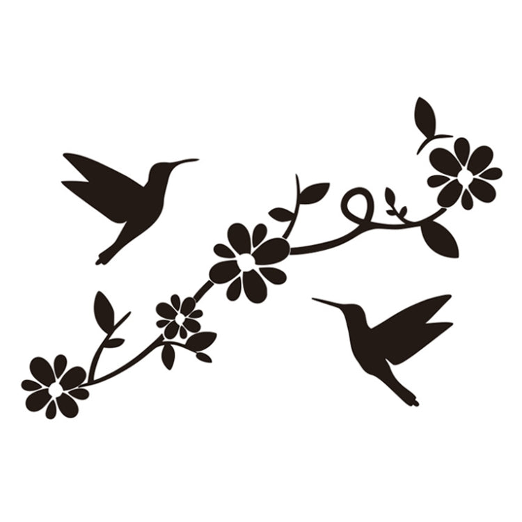 2 PCS Animals Flower Vine Wall Beautification Decoration Stickers, Style: AB-1-066 (Black)