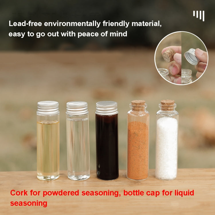 Outdoor Camping Spice Bottle Storage Bag with 9 Glass Bottles