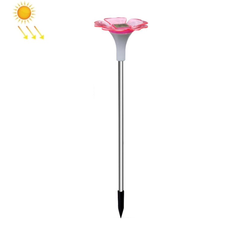 2 PCS Solar Outdoor Petal Decoration LED Lawn Light(Red)