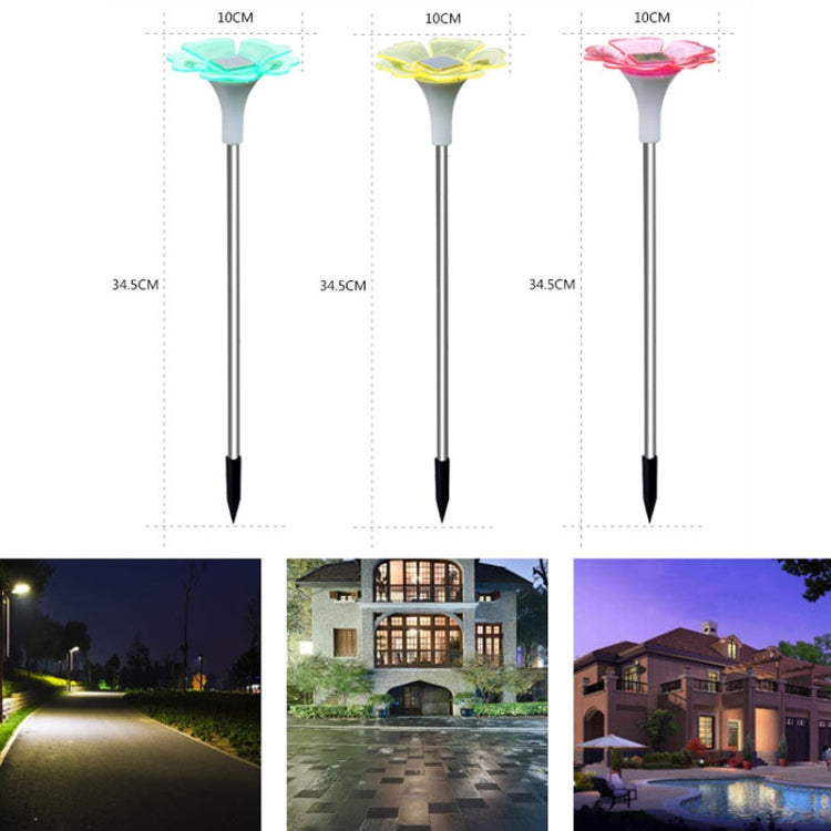 2 PCS Solar Outdoor Petal Decoration LED Lawn Light(Red)