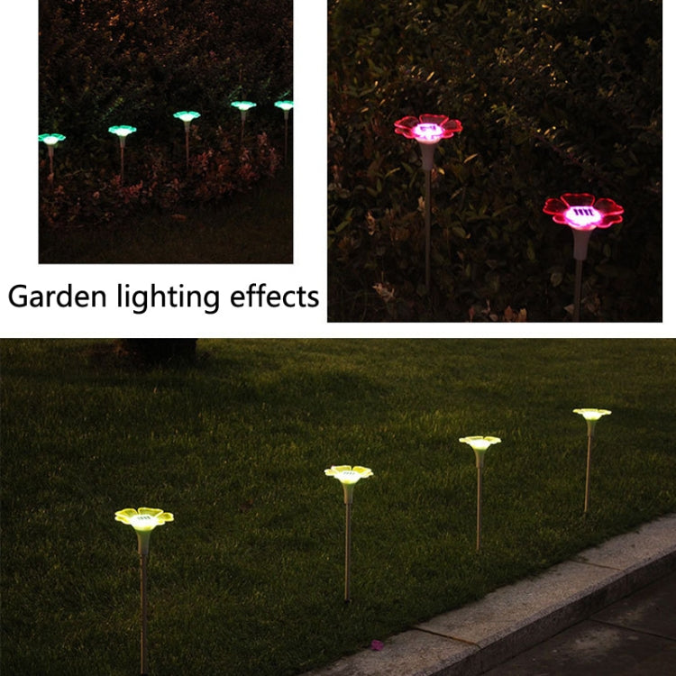 2 PCS Solar Outdoor Petal Decoration LED Lawn Light(Red)