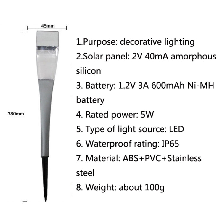 2 PCS Solar White Light Mini Lawn Lamp