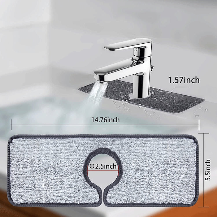 2 PCS Wash Basin Faucet Splash-Proof Absorbent(Grey)