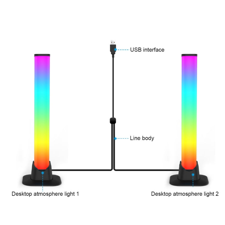 2 PCS / Set Bluetooth Desktop Music Rhythm Atmosphere Light