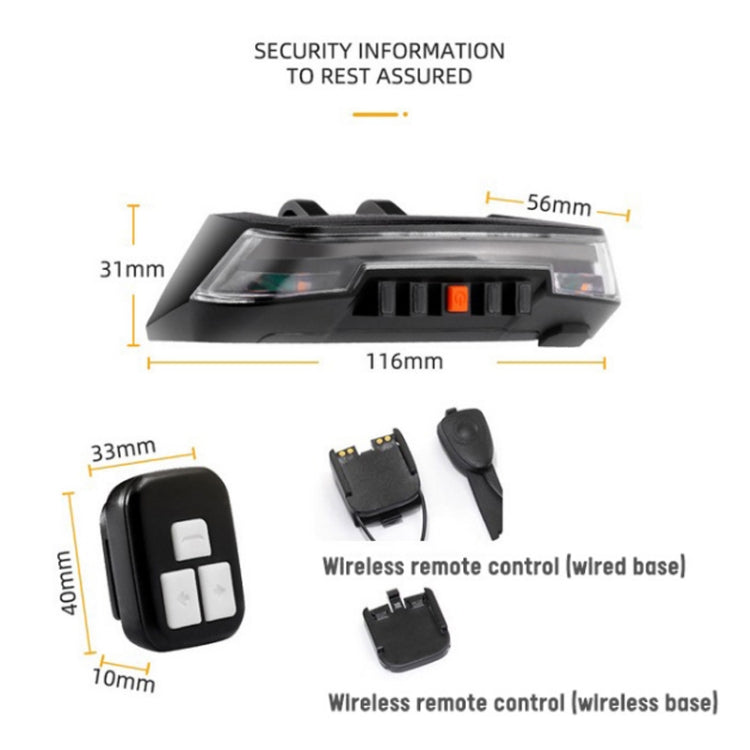 0118A9 Wireless Remote Control Steering Smart Brake Tail Light(Black)