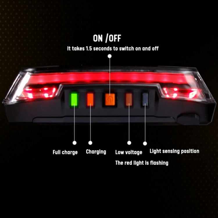 0118A9 Wireless Remote Control Steering Smart Brake Tail Light(Black)
