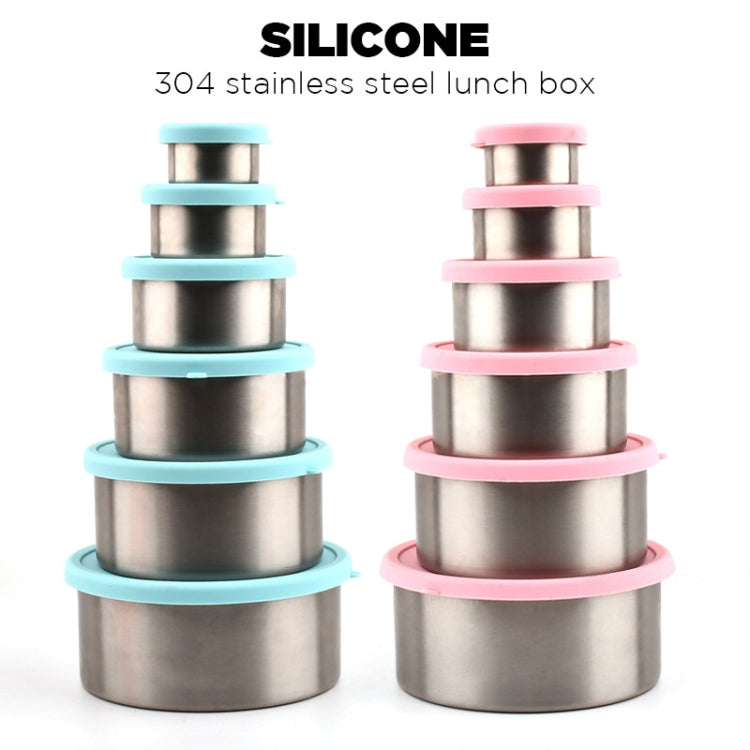 GS027 6 in 1 Multifunctional 304 Stainless Steel Silicone Lunch Box Set