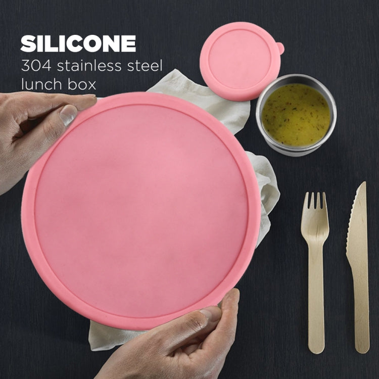 GS027 6 in 1 Multifunctional 304 Stainless Steel Silicone Lunch Box Set