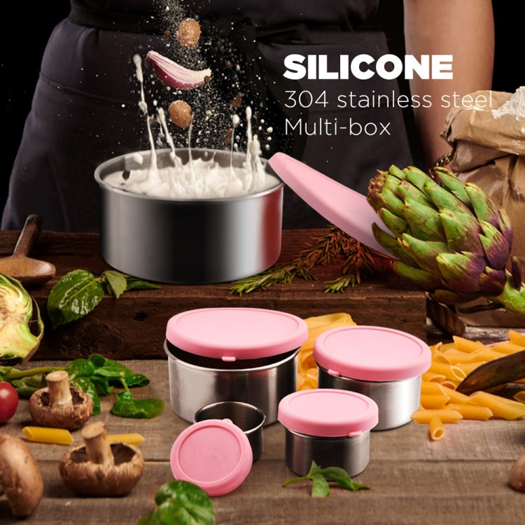 GS027 6 in 1 Multifunctional 304 Stainless Steel Silicone Lunch Box Set
