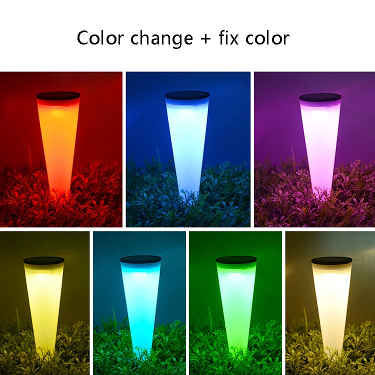 N231 Circular Cone Solar Wall Lamp Outdoor Garden Landscape Light, Style: Colorful Light