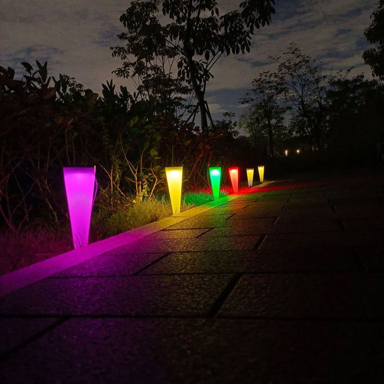 N231 Circular Cone Solar Wall Lamp Outdoor Garden Landscape Light, Style: Colorful Light