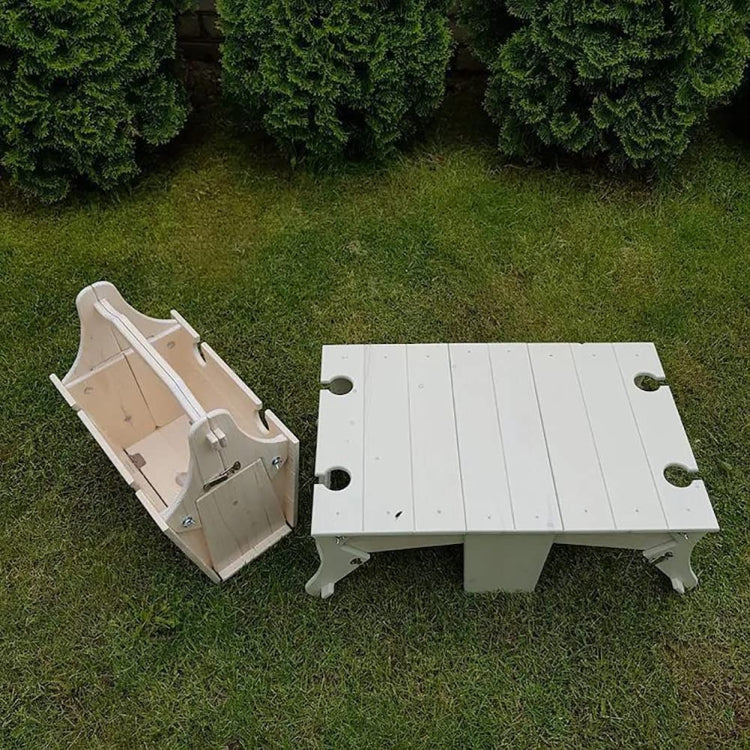 2 in 1 Wooden Outdoor Folding Picnic Basket Table Wine Table, Size: Small