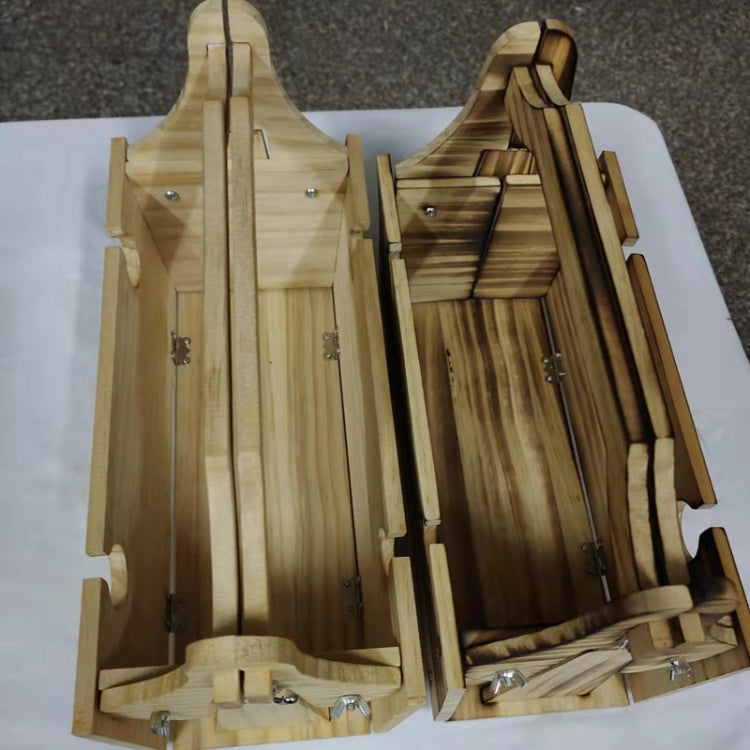 2 in 1 Wooden Outdoor Folding Picnic Basket Table Wine Table, Size: Small