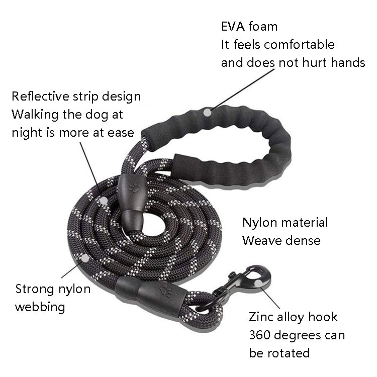 Pet Supplies Reflective Dog Pull Rope, Size: Length 150cm Thick 1.2cm