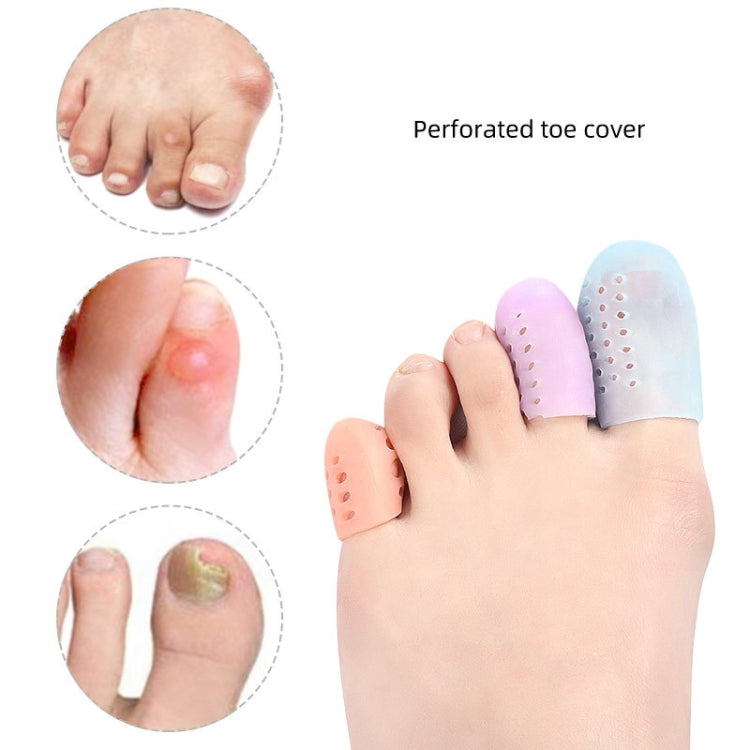 10 Pairs With Hole Toe Set High Heels Anti-Wear Anti-Pain Toe Protective Cover, Size: XS