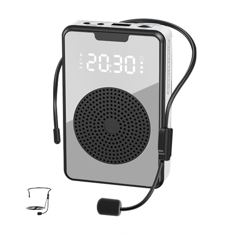 ZXL-H3 Portable Teaching Microphone Amplifier with Time Display, Spec: Wired Version (Black)