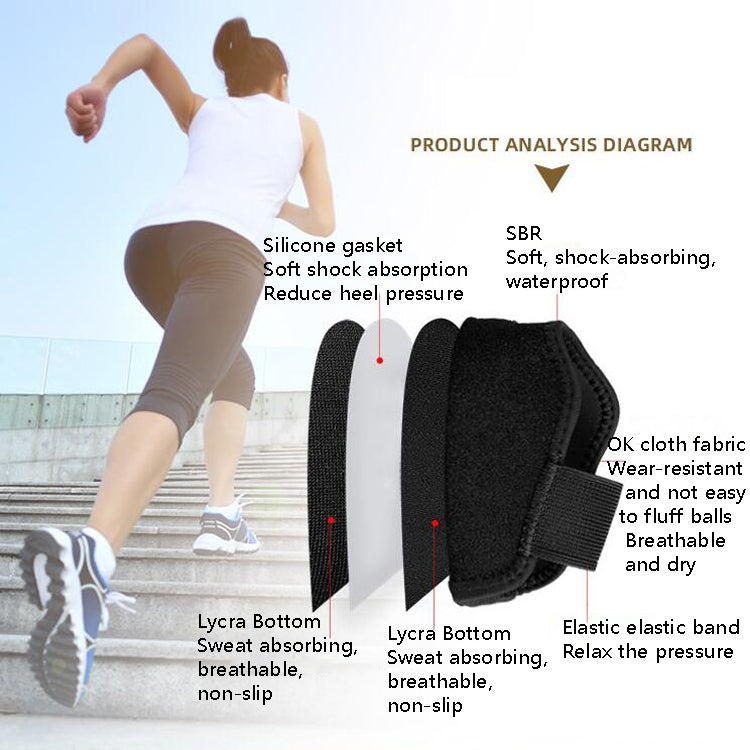1 Pair Heel Protective Cover Shock Absorption Comfortable Booster, Size: L (41-45) 2cm(Black)