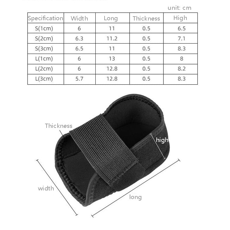 1 Pair Heel Protective Cover Shock Absorption Comfortable Booster, Size: L (41-45) 2cm(Black)