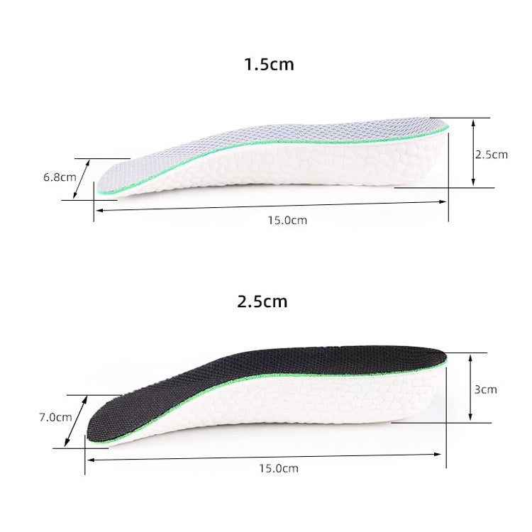 2 Pairs Increased Half Pad Breathable Shock Absorbing Exercise Anti-Skid Pad, Size: 2.5cm