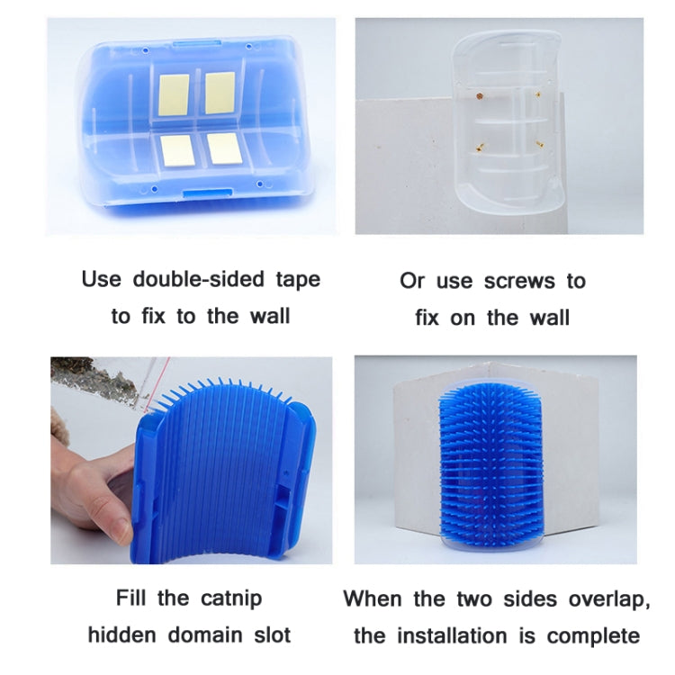 4 PCS Pet Cat Corner Rub Hair Massage Brush