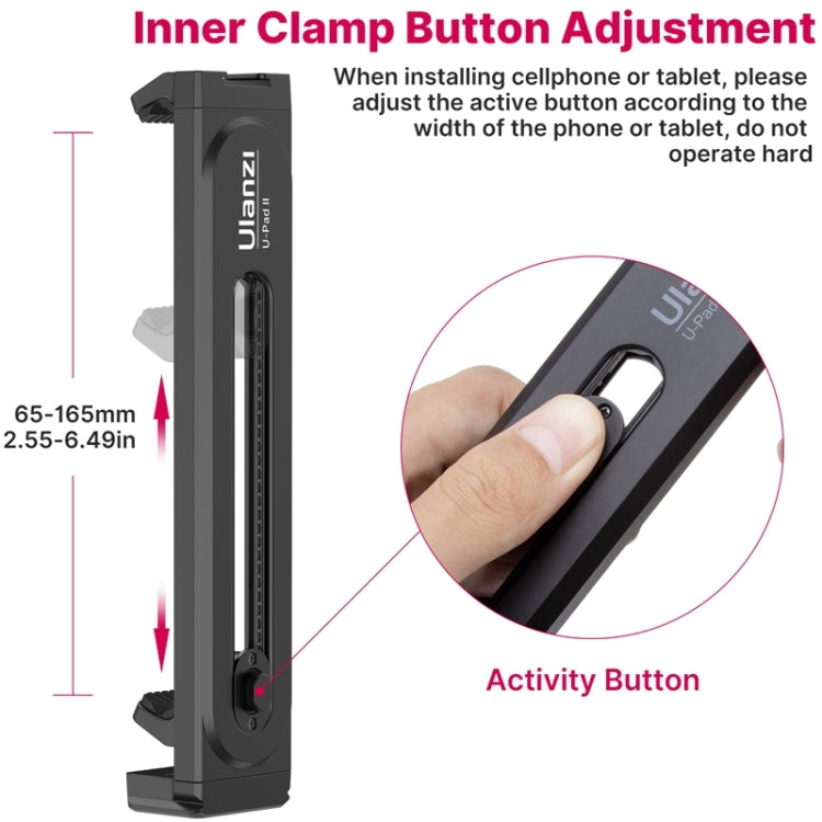 Ulanzi U-Pad II Live Selfie Tablet Phone Clip With 1/4 Screw Cold Shoe