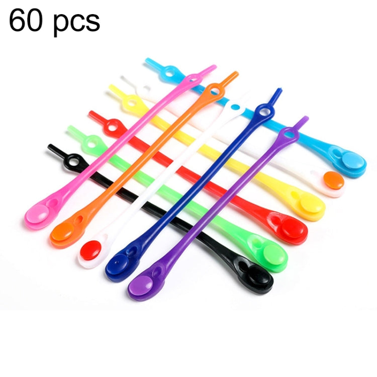 120 PCS LRXD Free Binding Silicone Elastic Shoelaces, Random Color Delivery