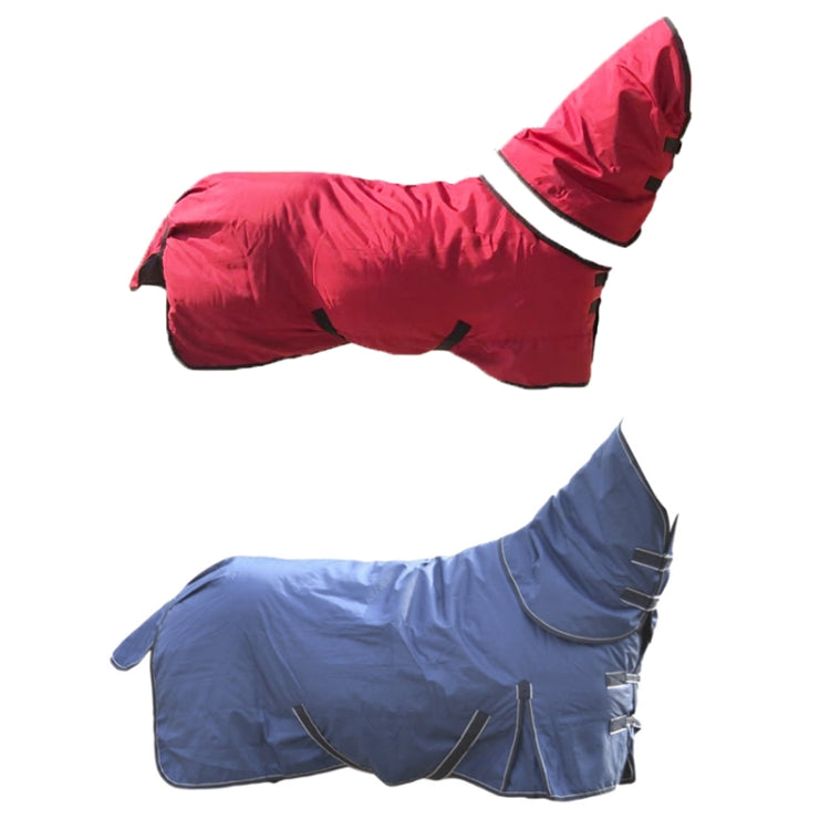 Winter Plus Cotton Comfortable And Warm Horse Jersey With Bib, Specification: 135cm (Dark Blue)