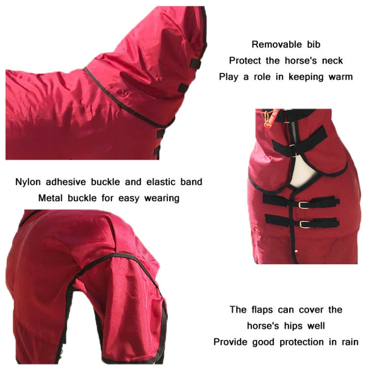 Winter Plus Cotton Comfortable And Warm Horse Jersey With Bib, Specification: 145cm (Dark Blue)