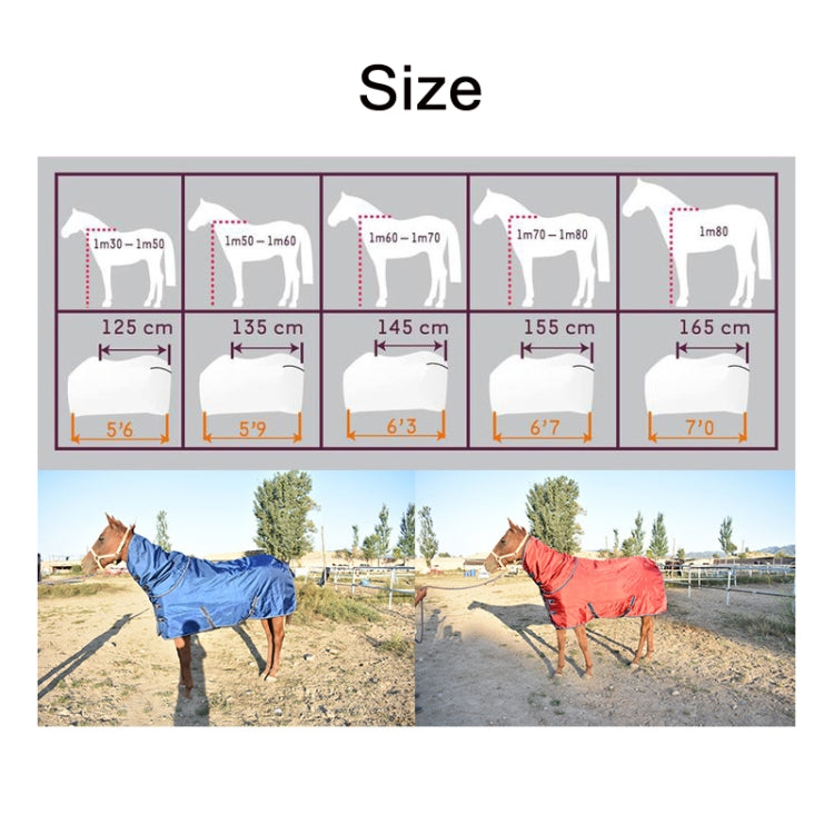 Winter Plus Cotton Comfortable And Warm Horse Jersey With Bib, Specification: 145cm (Dark Blue)
