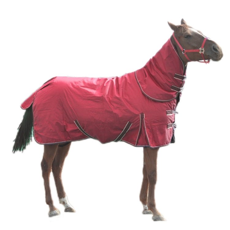 Winter Plus Cotton Comfortable And Warm Horse Jersey With Bib, Specification: 155cm (Wine Red)
