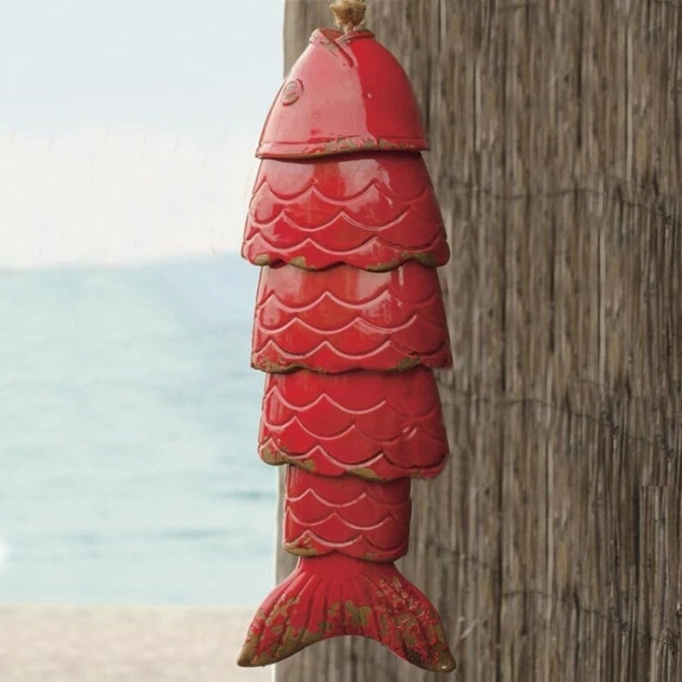 Outdoor Eaves Metal Colored Koi Wind Chimes, Size: 30x13cm