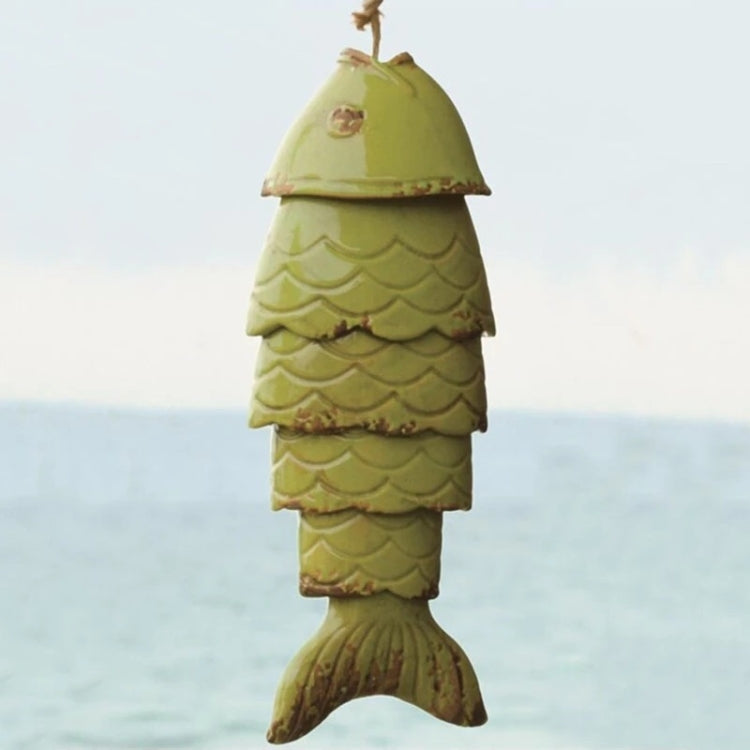 Outdoor Eaves Metal Colored Koi Wind Chimes, Size: 30x13cm