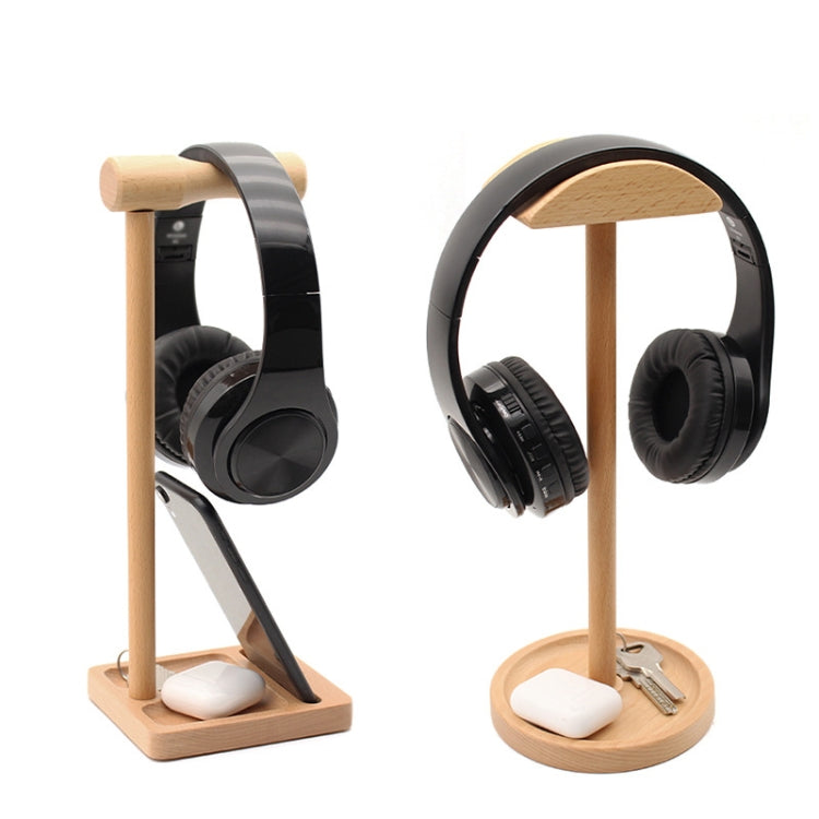 AM-EJZJ001 Desktop Solid Wood Headset Display Stand, Style: C
