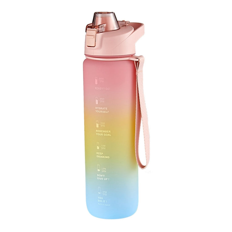 1000ml Large Capacity Gradient ColorsPlastic Sports Water Cup