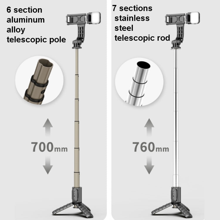 Mini Selfie Stick Integrated Multifunctional Bluetooth Selfie, Specification: Q11S 76cm With Fill Light