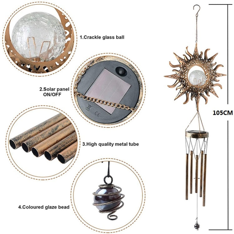 Solar Suspending Iron Wind Chime Lamp