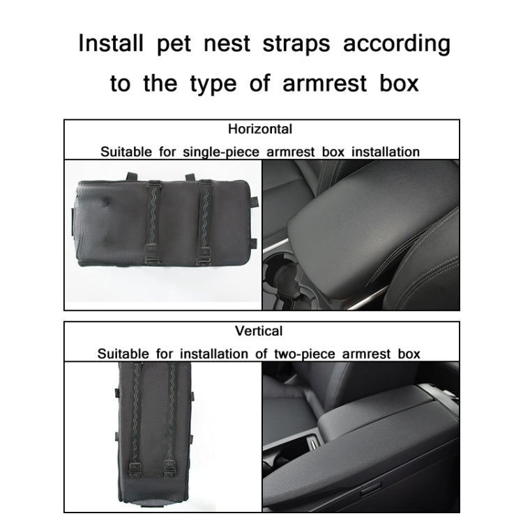 Car Central Control Seat Pet Portable Bed Pad, Colour: Gray+Handle+Upper Cover(42x20x22cm)