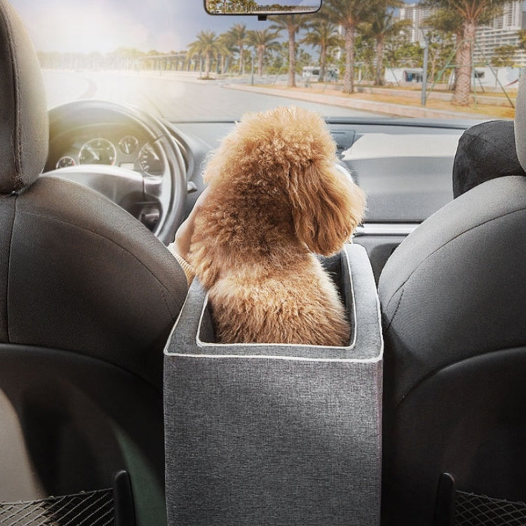 Car Central Control Seat Pet Portable Bed Pad, Colour: Gray+Handle+Upper Cover(42x20x22cm)