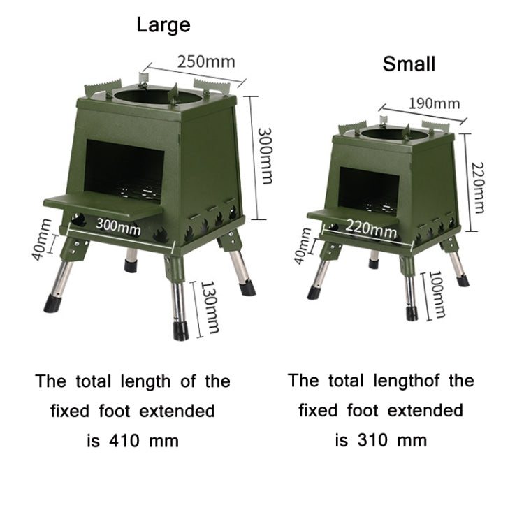 Outdoor Camping Folding Portable Barbecue Wood Stove, Size: Small (Green)