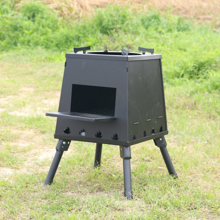 Outdoor Camping Folding Portable Barbecue Wood Stove, Size: Small (Green)