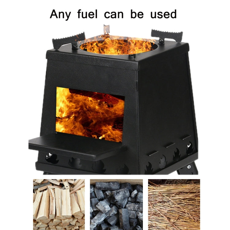 Outdoor Camping Folding Portable Barbecue Wood Stove, Size: Small (Stainless Steel)