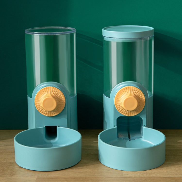 Cat Automatic Hanging Cage Feeder, Style: Drinking Water+Feeder (Flower Green)