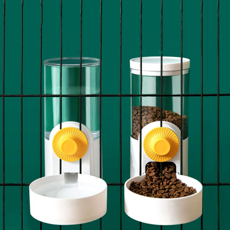 Cat Automatic Hanging Cage Feeder, Style: Drinking Water+Feeder (White)
