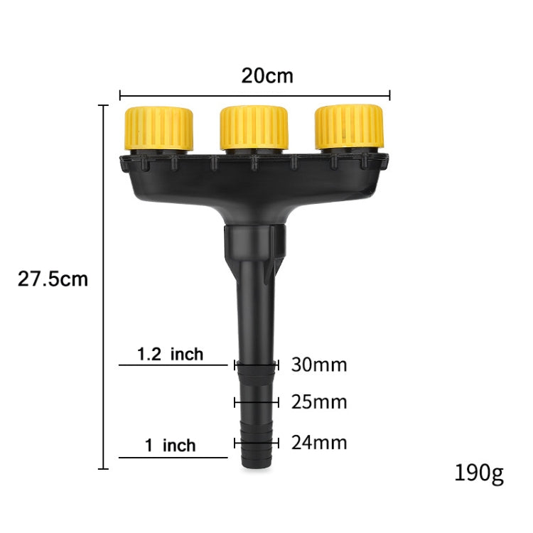 DKSSQ Gardening Watering Sprinkler Nozzle, Specification: 3 Head with 1 inch/1.2 inch Interface