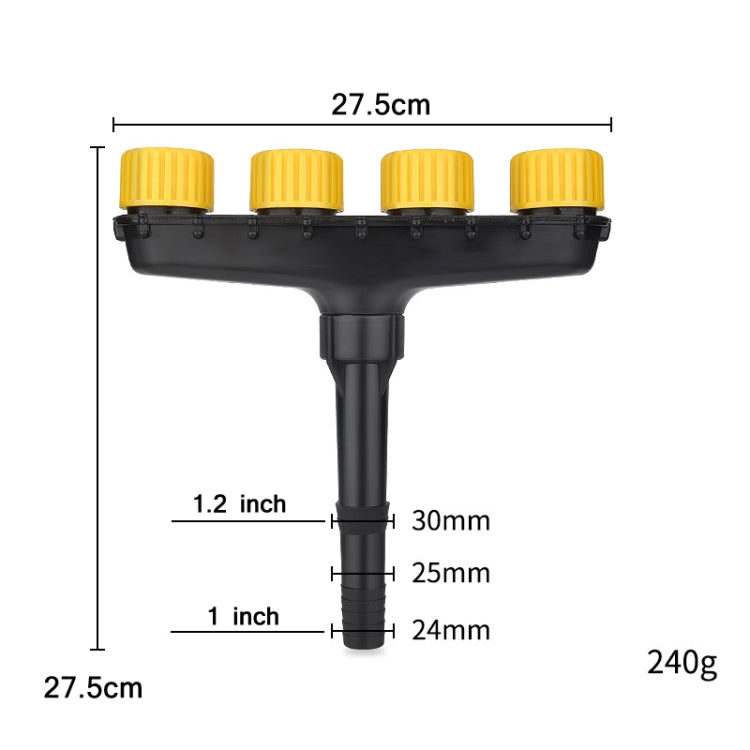 DKSSQ Gardening Watering Sprinkler Nozzle, Specification: 4 Head With 1 inch/1.2 inch Interface