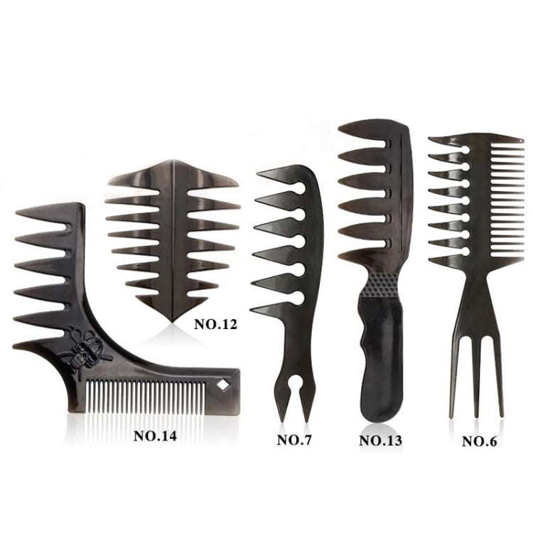 3 PCS Beard Template Right-Angle Comb Men Retro Back Hair Comb